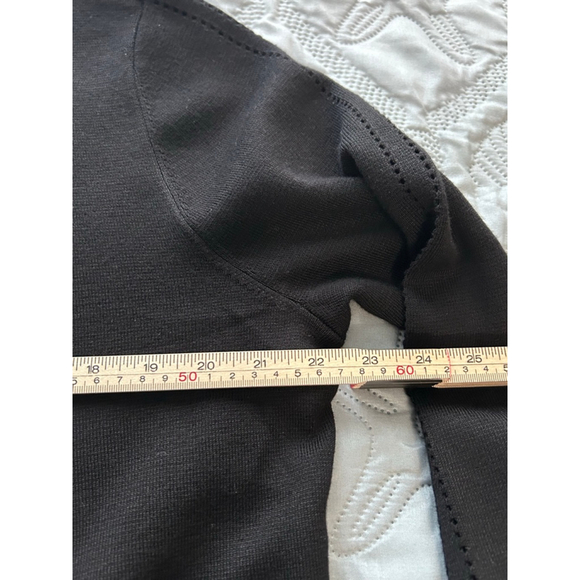 Cyrus Open Front Cardigan Sweater XL Black Shawl Collar Perforated NWT - Picture 9 of 10